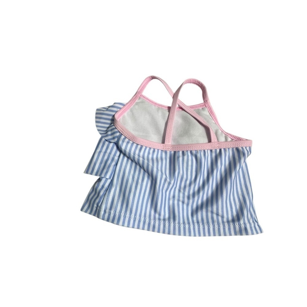 Wonder Nation Girls Sz 12M Bikini Set Blue Stripes k181 - Picture 3 of 3